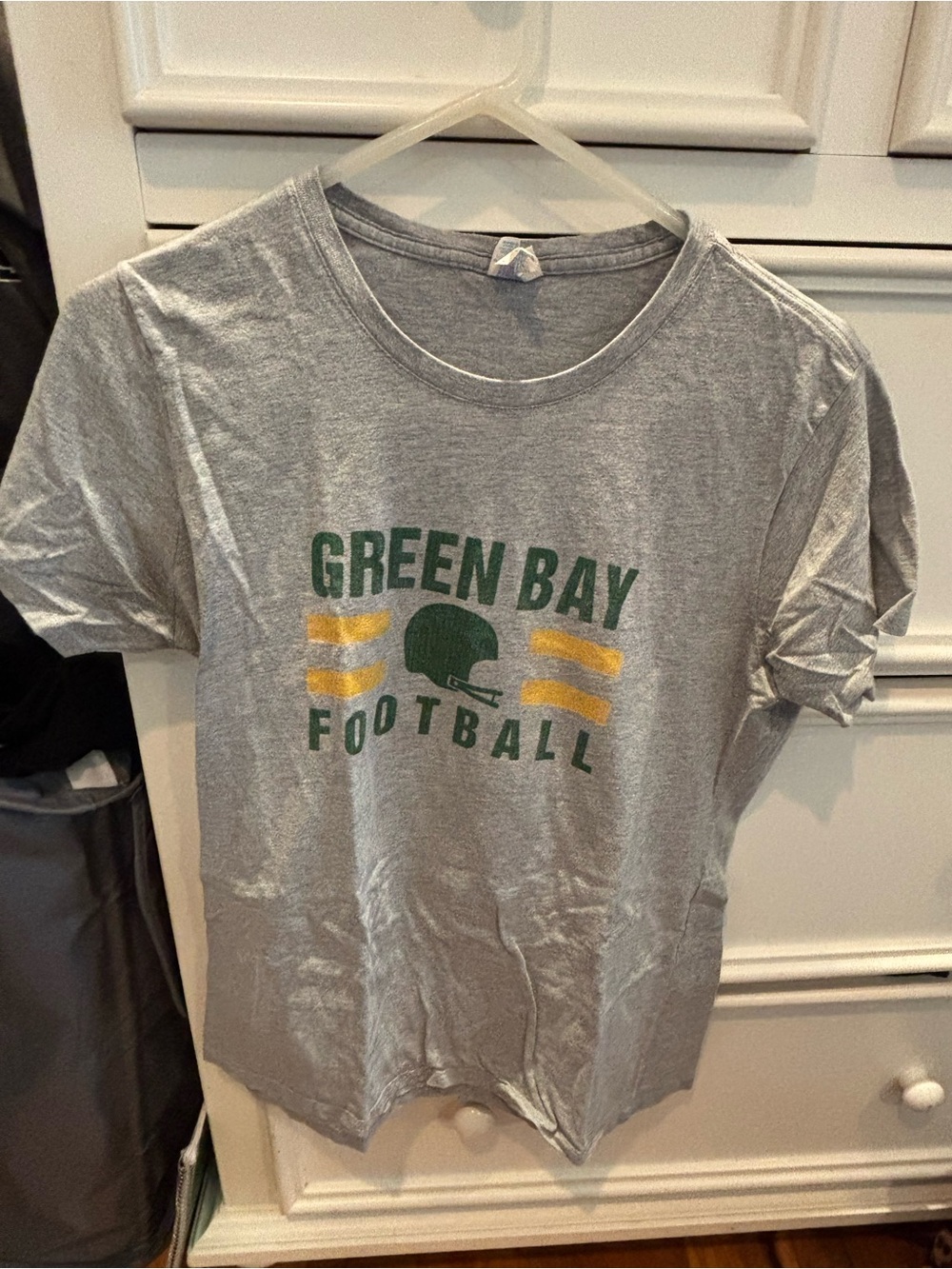 Green Bay Football Graphic Tee - Gray with Green & Yellow